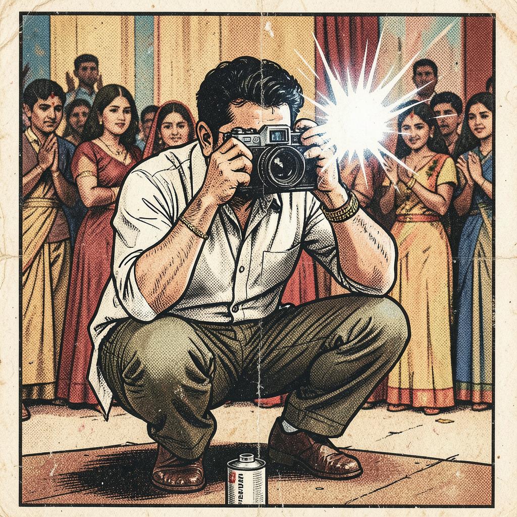 Jagdish 'Jaggu' Rane, Wedding Photographer, Rane Colour Studio — comic-style portrait