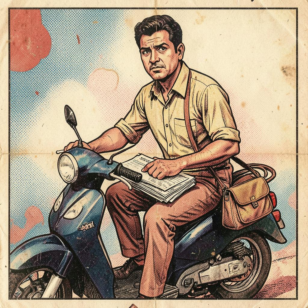 Sushil Gupta, Insurance Agent (Part-Time), Sub-Agent Code 4417 — comic-style portrait